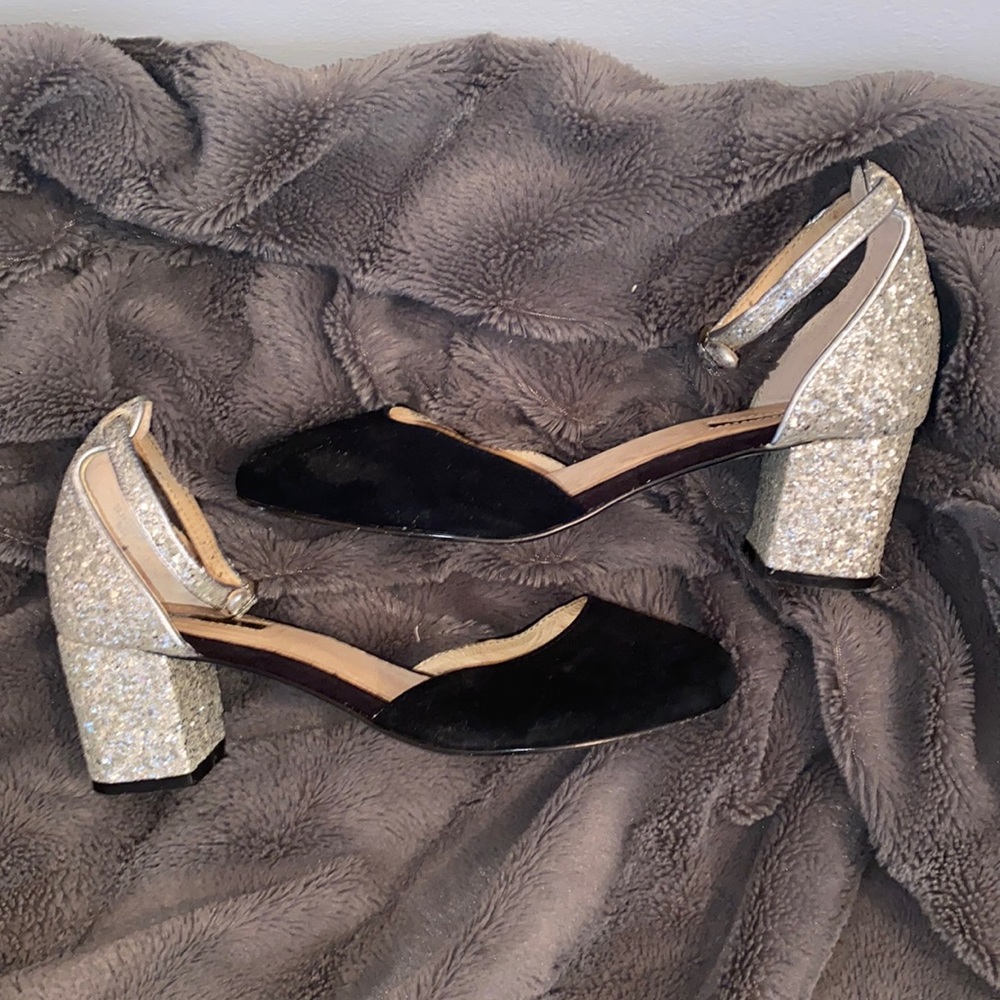 Top Shop Glitter Block Heel